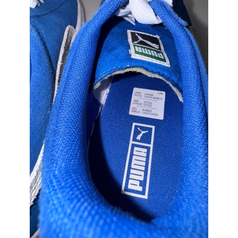 Puma Boys Suede Blue & White Sneakers - Size 5.5C Like New - Picture 9 of 10